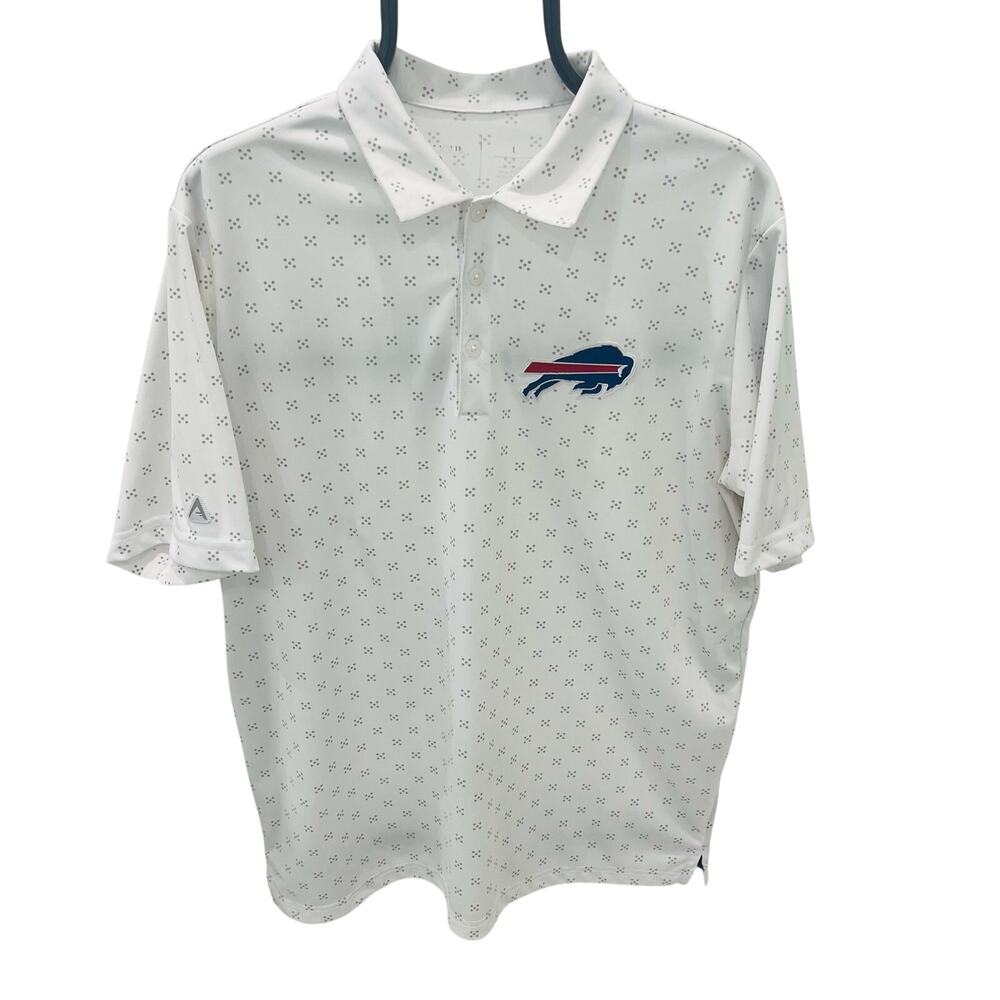 Antigua White Buffalo Bills Logo Polo